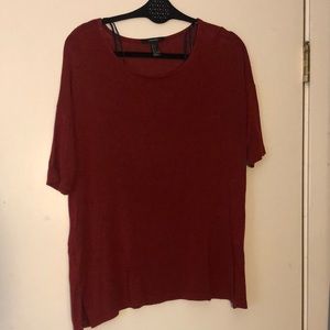 Forever 21 Quarter Sleeve Burnt Red Orange Shirt, Size S